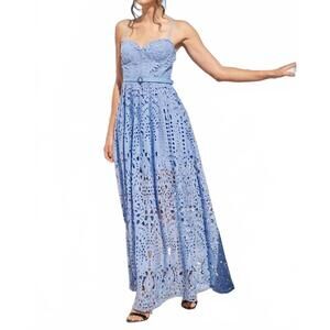 NEW INA FASHION belted eyelet lace maxi dress in lavender
